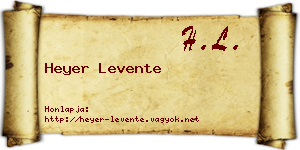 Heyer Levente névjegykártya